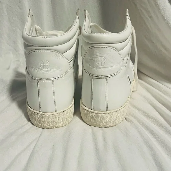 Anine Bing HAYDEN Women's White High-Top Leather Sneakers Sz 9 - Picture 5 of 9